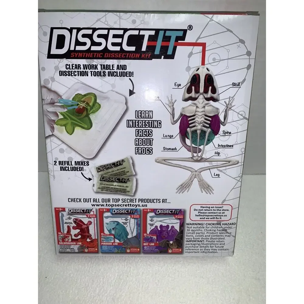 Dissect It Lab Frog STEM Animal Anatomy For Kids Kit Age 6+3 Home School 15 Pcs